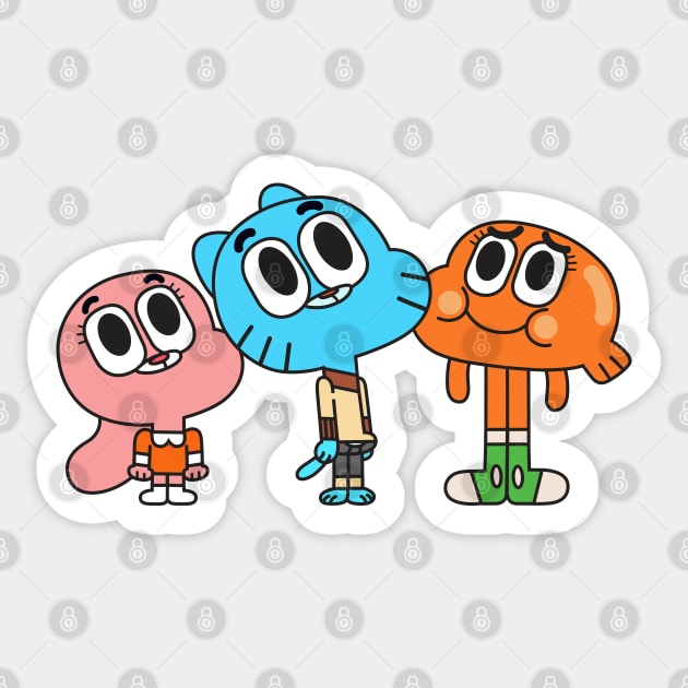 Gumball Darwin Anais Sticker by Plushism